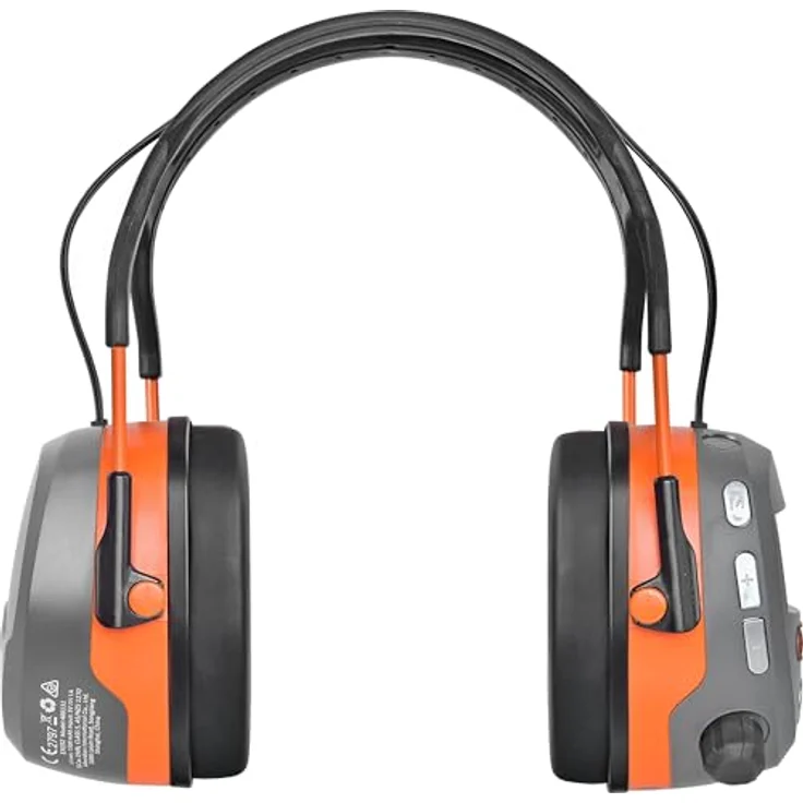 Kerbl Kapselgehörschutz Multimedia Gehörschützer mit Radio- und Bluetooth-Funktion, 29 dB Dämmwert, schwarz/orange – Bild 2