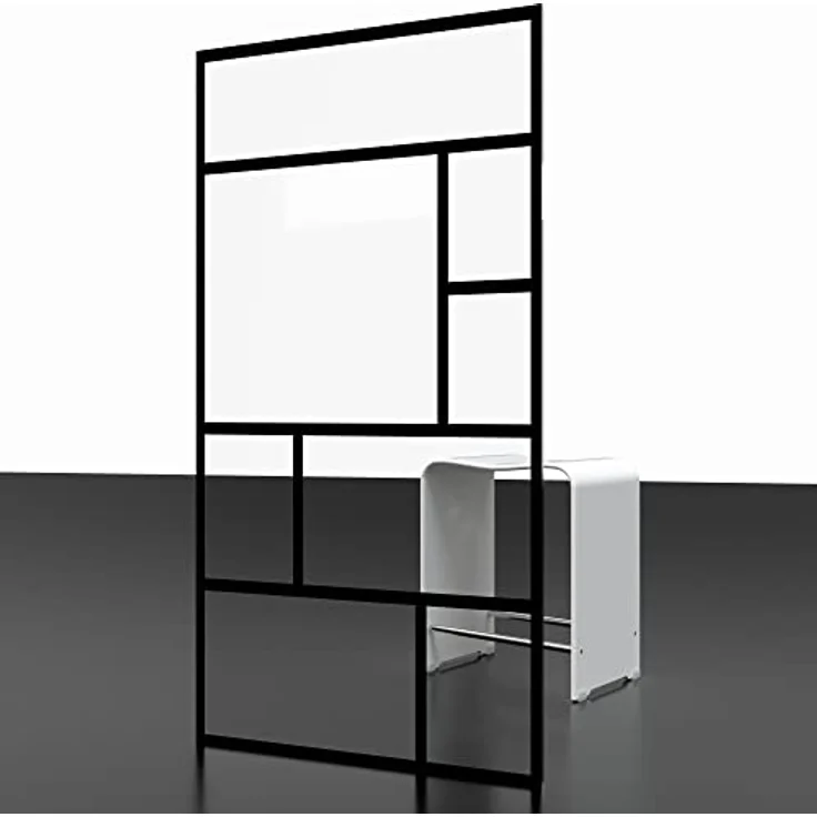 Schulte EP369108 68 1660 Duschwand Alexa Style 2.0 Walk In Black Style, 100 x 200 cm, 6 mm Sicherheitsglas Dekor Atelier 1 fixil beschichtet, schwarz matt, Montage auf Duschwanne oder Fliese – Bild 5