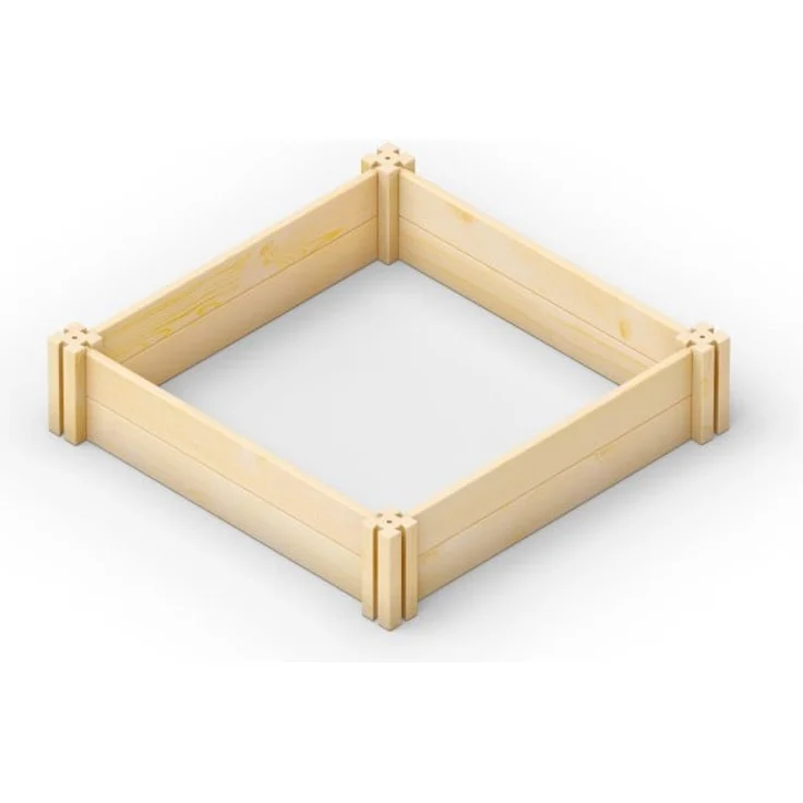Upyard Hochbeet Puzzle Modular Holz 85 x 85 cm, natur hell, stabile Steckverbinder, 110 Liter Füllvolumen