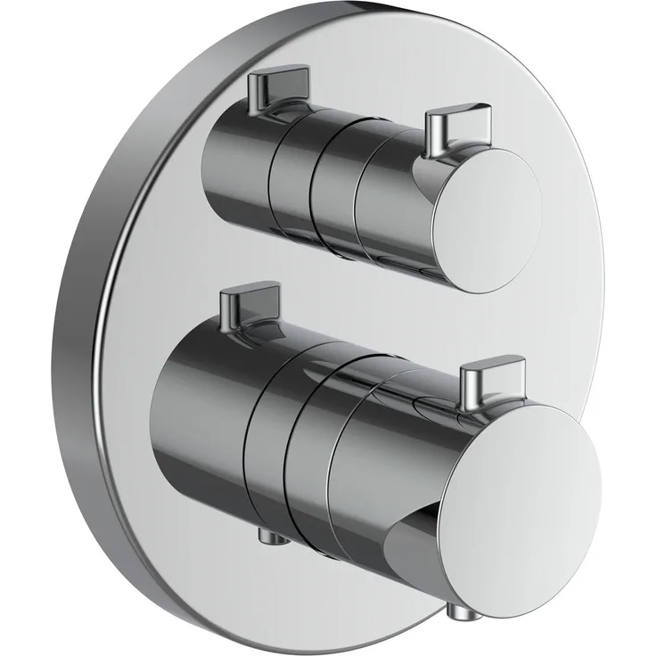 Laufen Meda Badarmatur, Mitigeur de bain à 2 poignées mit Thermostat, Wandmontage, chromfarben, Sicherheitsblock bei 38 °C, Durchflussmenge 20,3 l/min
