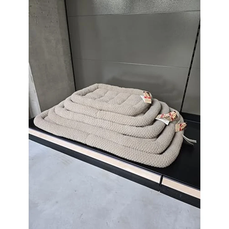 Flamingo Kissen für Hunde Jacquard rechteck taupe - 116x69x8cm - Waschbar - Rutschfester Boden und geeignet für Drahtkäfige – Bild 4