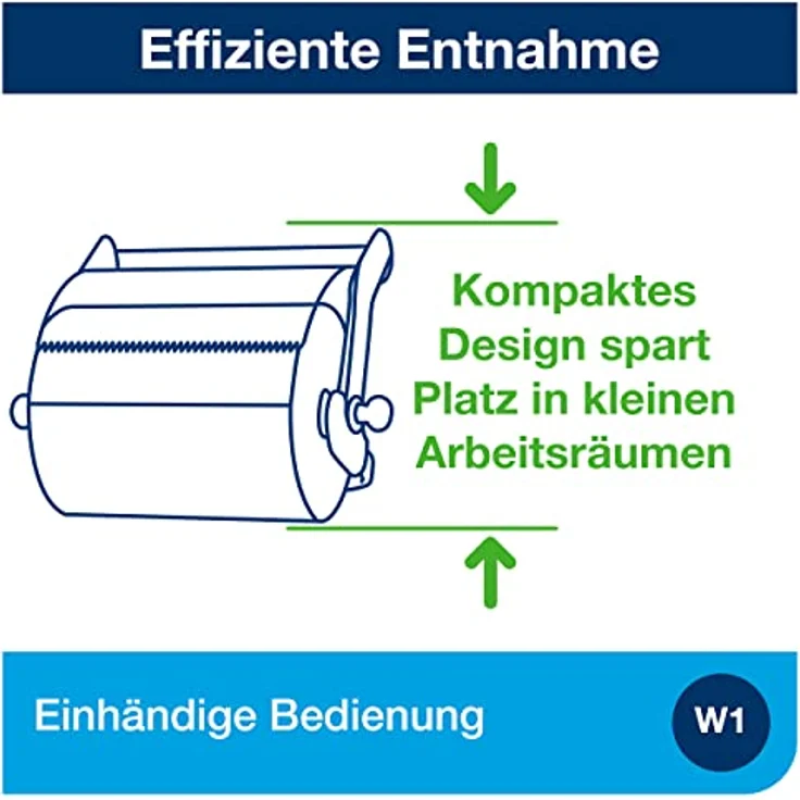 Tork Papierhandtuchspender W1, Wandhalterung für Großrollen bis 43 cm Breite, rot/schwarz, robuste Metallkonstruktion mit glasfaserverstärkter Abreißkante – Bild 4