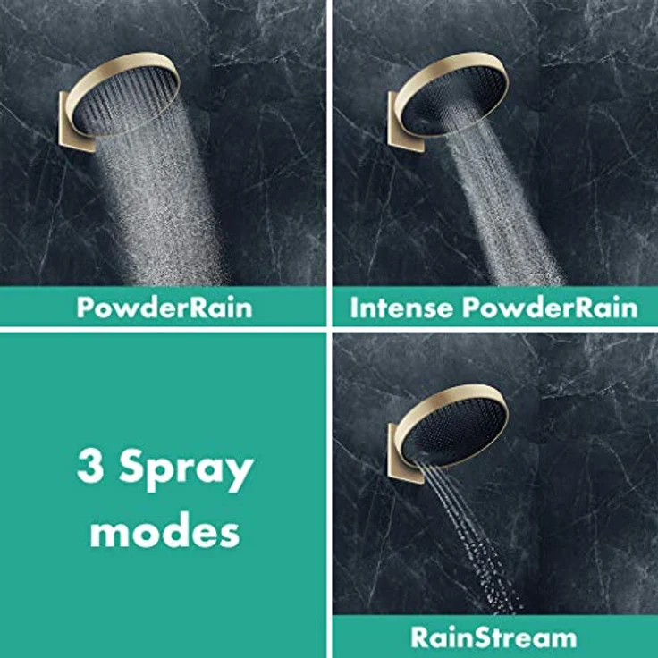hansgrohe Rainfinity 3jet Kopfbrause mit Brausearm, Brushed Bronze, 3 Strahlarten, 28.10 l/min – Bild 3