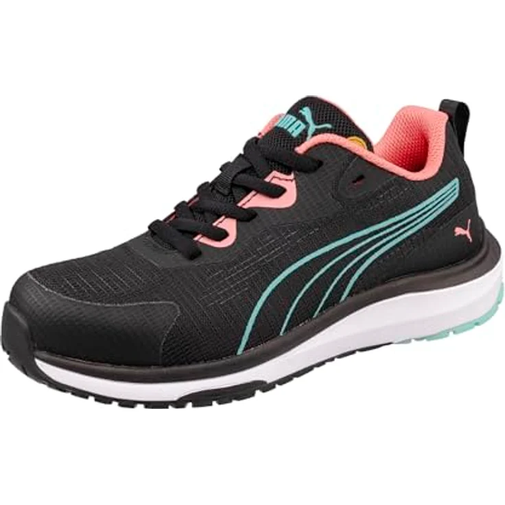 Puma S1PS Celerity Knit, Sicherheitshalbschuh mit Stahlkappe, blau/koralle, Größe 41 – Bild 1