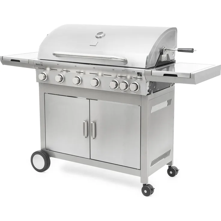 G21 Mexico BBQ Premium-Linie, Gasgrill mit 7 Brennern, 18.900 Watt Leistung, Edelstahl-Design, 4.158 cm² Grillfläche