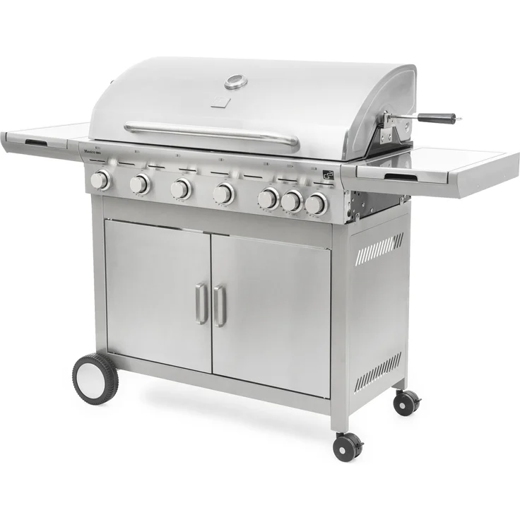 G21 Mexico BBQ Premium-Linie, Gasgrill mit 7 Brennern, 18.900 Watt Leistung, Edelstahl-Design, 4.158 cm² Grillfläche