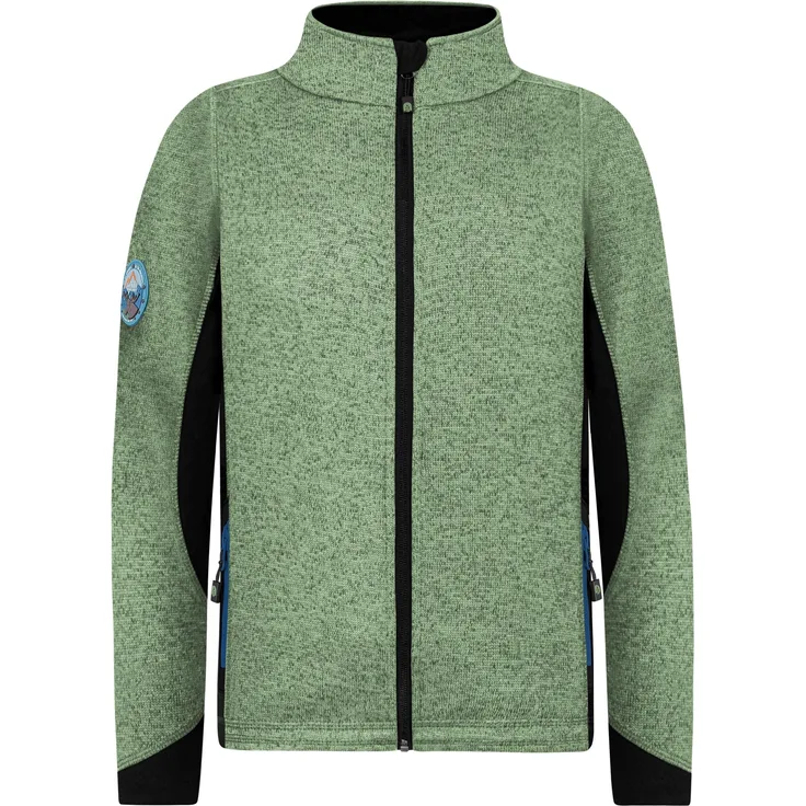 Normani Jacke „Tathlina“, Kinder Strickjacke aus Strick-Fleece, winddicht, Grün, Größen 170 und 176