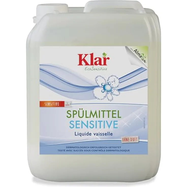 Almawin Klar - Spülmittel Sensitive, 5L Kanister, duftfrei und öko-zertifiziert