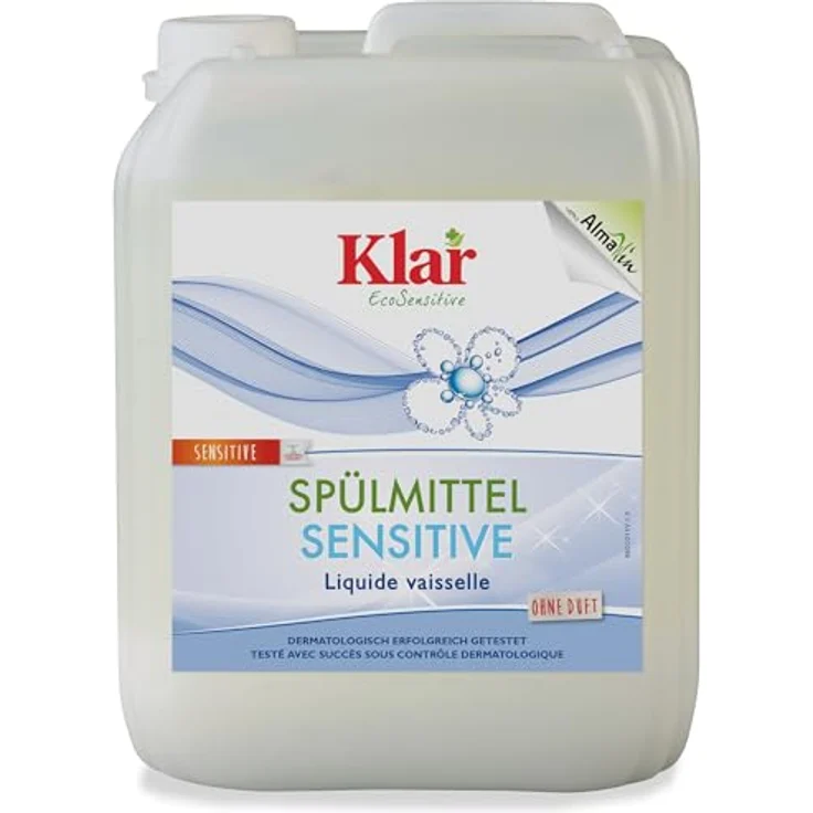 Almawin Klar - Spülmittel Sensitive, 5L Kanister, duftfrei und öko-zertifiziert – Bild 1