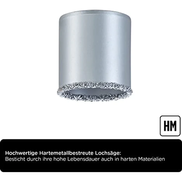 kwb 599290 Lochsägen 68-mm, 6-teiliges Set, Grundaustattung f. Elektriker inkl. Fliesenbohrer + Universal-Bohrer-Metallbohrer – Bild 4