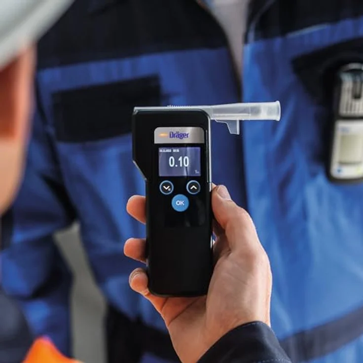 Dräger Alcotest 6000 | Polizeigenauer Alkoholtester, Promilletester mit 3 austauschbaren Mundstücken | Digitaler Promille-Tester – Bild 5