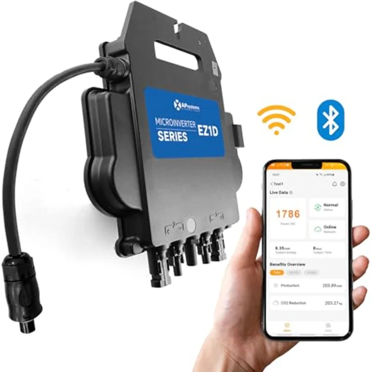 EnjoySolar APsystems® Mikrowechselrichter EZID 1800W mit integriertem WLAN & Bluetooth + 5m Netzanschlusskabel Betteri® BC01 auf Schuko für Balkonkraftwerk, 0% MwSt – Bild 3
