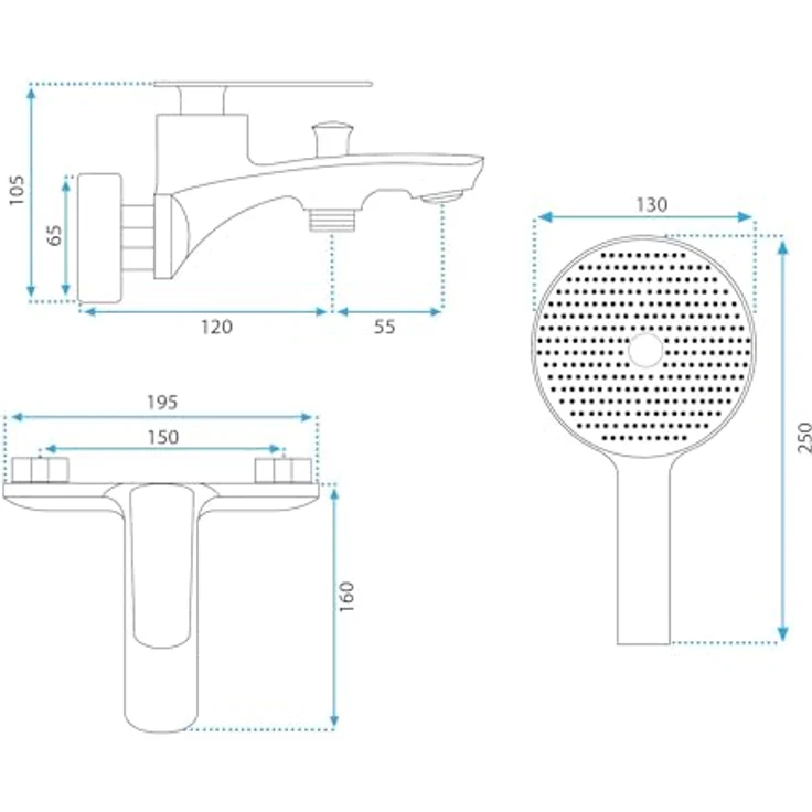 wohnwerk.idee Wannenarmatur Badewannenarmatur Gold Poliert, elegante Duschinstallation aus hochwertigen Materialien – Bild 5