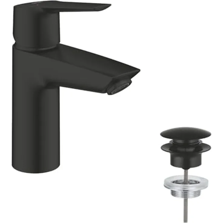 Grohe Start Waschtischarmatur S-Size 235502432, Einlochmontage mit GROHE SilkMove, Metallhebel, temperaturbegrenzt, Wasserersparnis 5,7 l/min