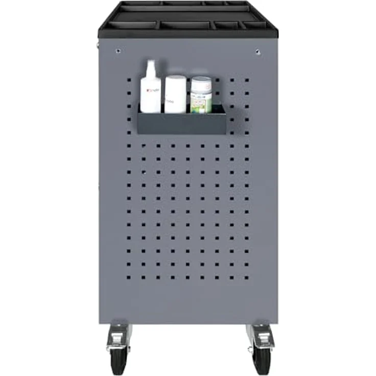 KRAFTWERK Ablagefach H 60 x B 215 x T 90 mm, Erweiterung für Lochwände und Werkstattwagen, perforierte Seitenwände, 0,5 kg – Bild 2