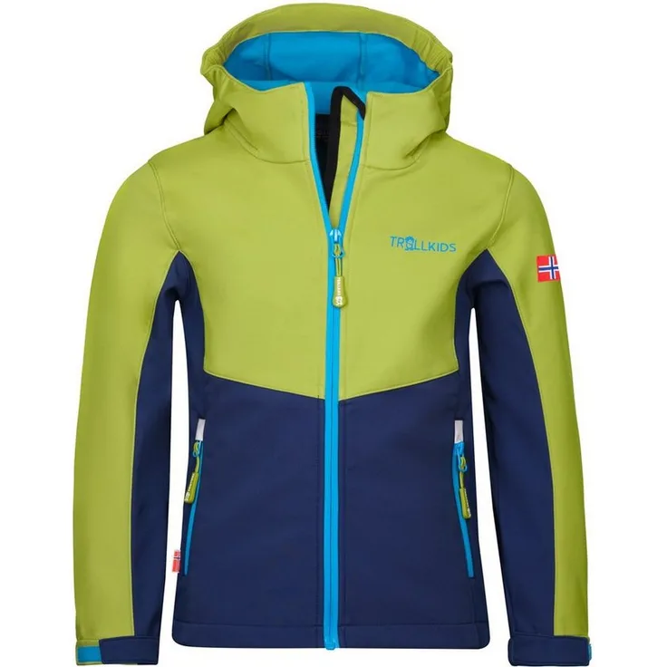 TROLLKIDS Softshelljacke Kristiansand Wasserabweisend, Kinderjacke mit Waffelfleece Innenfutter, bunt