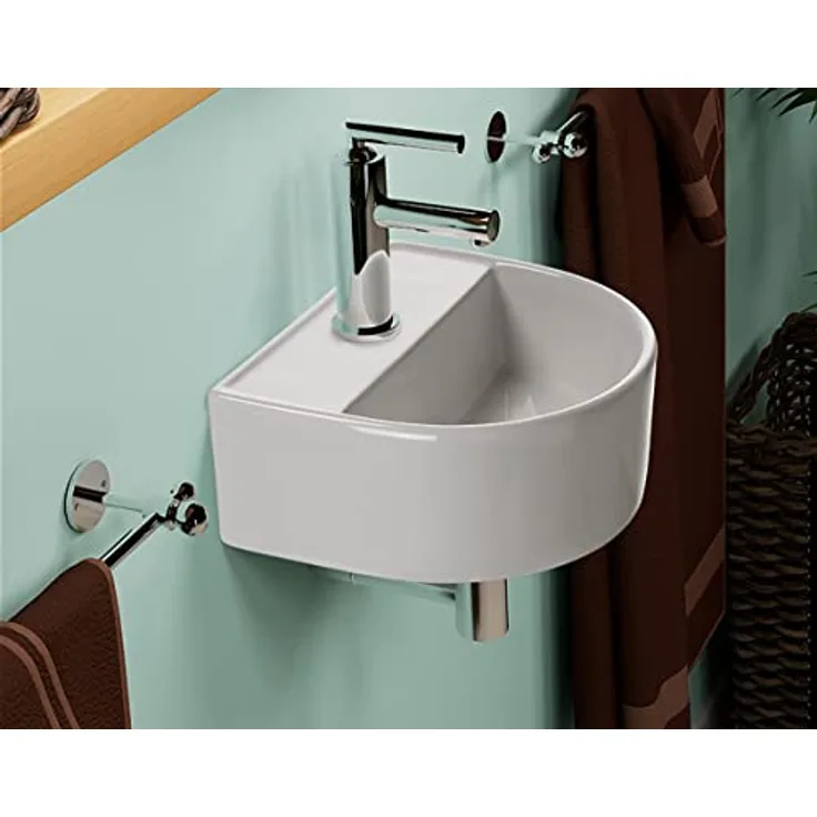 NEG Waschbecken Uno29H (halbrund) Hänge-Waschschale/Waschtisch (weiß) mit schmalem Rand und Nano-Beschichtung