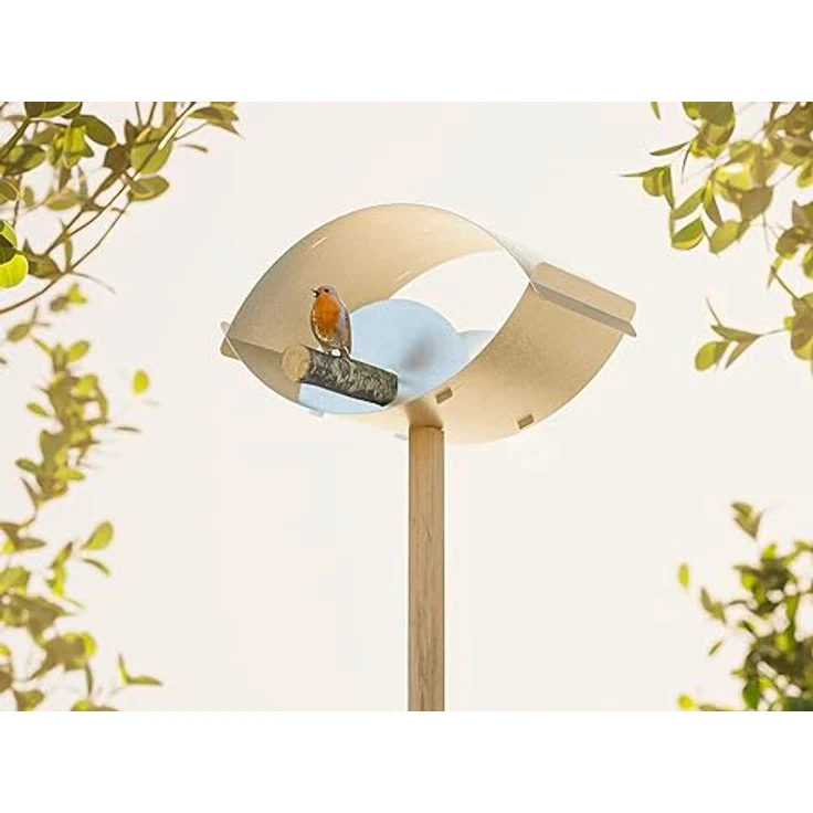 ALBERTS 355005 Vogelhäuschen Aussicht | Vogelfutterhaus aus Edelstahl in verschiedenen Trendfarben | Zum aufhängen oder hinstellen | Größe 420 x 110 x 140 mm – Bild 2