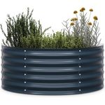 blumfeldt hochwertiges High Grow Gartenhochbeet aus verzinktem Stahl - Halbkreisform, Rost- & Frostschutz - einfache Montage, 105x60x43 cm (BxHxL) - ideal für Pflanzen & Gemüse