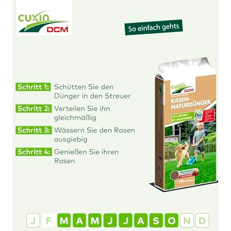 Cuxin DCM Rasen-Naturdünger Frühjahr 10,5 kg bis 230 m2 – Bild 5