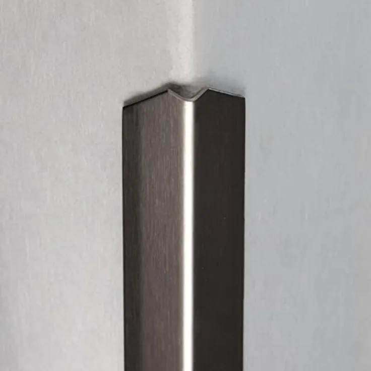 PROVISTON | Eckschutzwinkel | Edelstahl | Edelstahl matt | Breite 20 mm | Höhe 20 mm | Länge 1000 mm | Selbstklebend | Eckschutzprofil | Eckschutzleiste | Metallprofil | 1 Stück