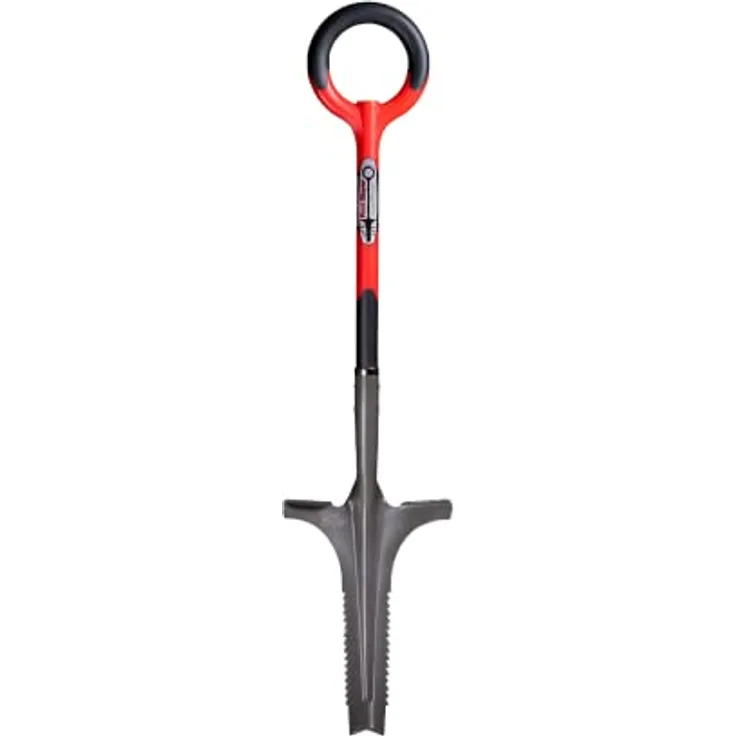 Root Slayer® Radius Tiefenwurzeler Wurzelspaten, Unkrautvernichter mit Klinge aus Kohlenstoffstahl und Zähnen zum Schneiden der Wurzeln, 111 cm hoch