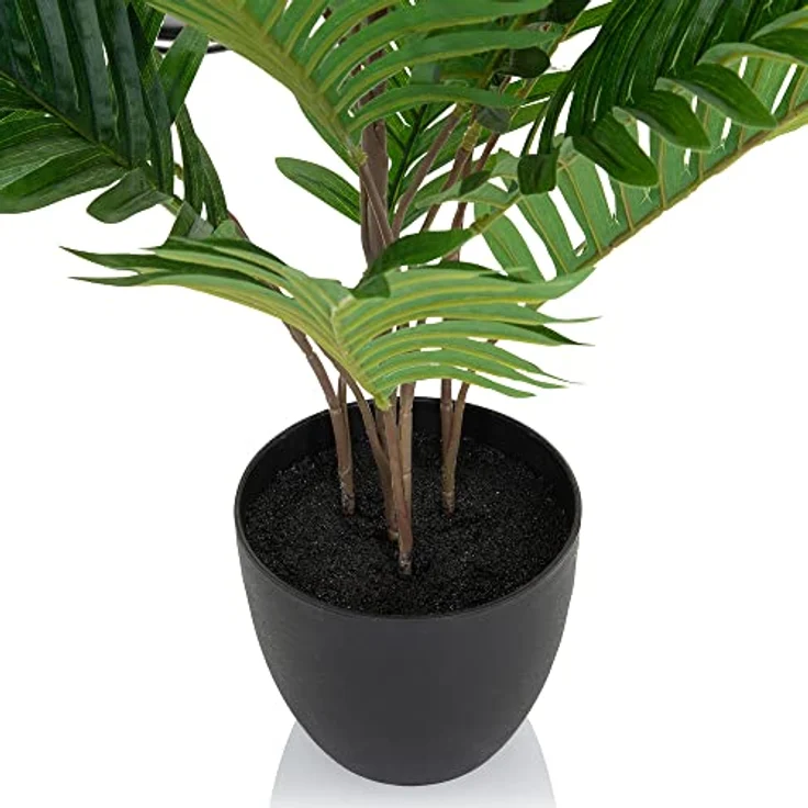 hjh OFFICE Kunstpflanze Areca Höhe 70 cm Grün Deko Goldfruchtpalme pflegeleicht Zimmerpalme künstlich, 871009 – Bild 3