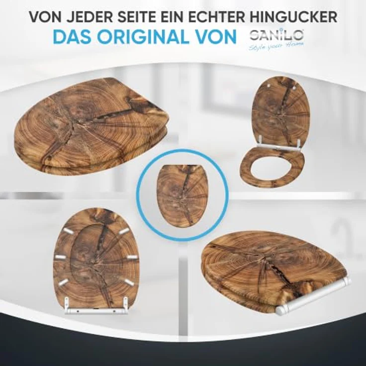Sanilo WC Sitz Old Tree, Toilettendeckel aus Holz mit Absenkautomatik, antibakterieller Oberfläche und einfachem Montagesystem – Bild 7