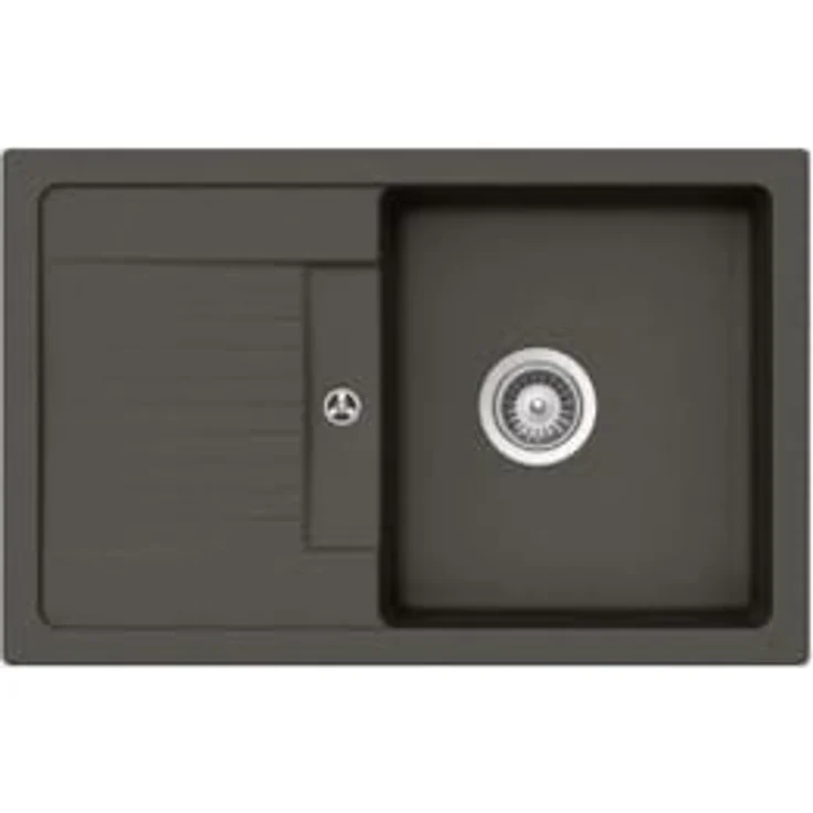 Schock Küchenspüle Lima D-100S Asphalt 78 x 50 cm - CRISTALITE® Grau mit Einzelbecken und Abtropffläche - Robust, pflegeleicht, modernes Design – Bild 1