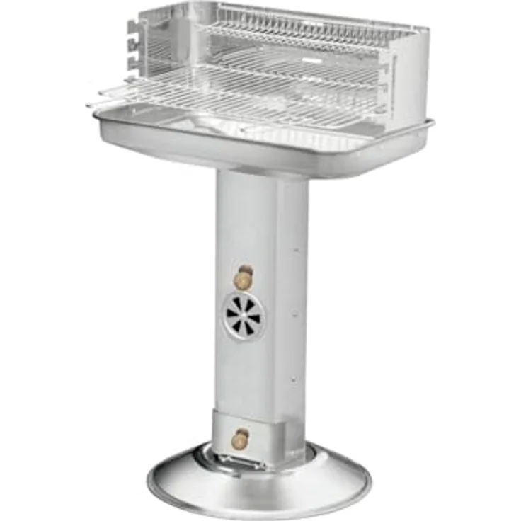 Kynast Exclusiv Standgrill Edelstahl Säulengrill "Family Star" in elegantem Silber, 5-fach höhenverstellbar - Preisvergleich