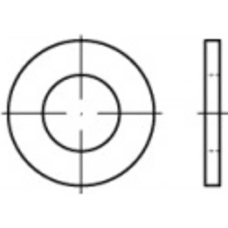 TOOLCRAFT Unterlegscheibe DIN125-1, Stahl verzinkt, 13 x 24 x 2,5 mm, 100 Stück