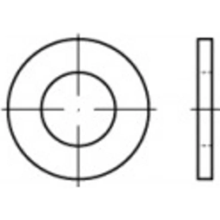 TOOLCRAFT Unterlegscheibe DIN125-1, Stahl verzinkt, 13 x 24 x 2,5 mm, 100 Stück