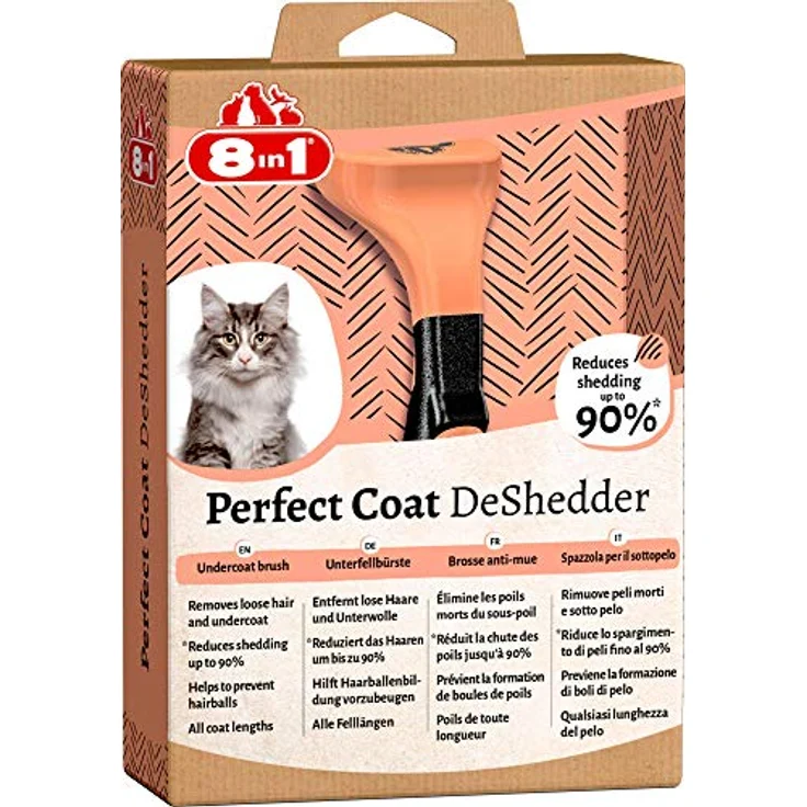 8in1 Coat DeShedder - Unterfellbürste für Katzen aller Größen, für Kurzhaar und Langhaar geeignete Katzen-Bürste – Bild 3
