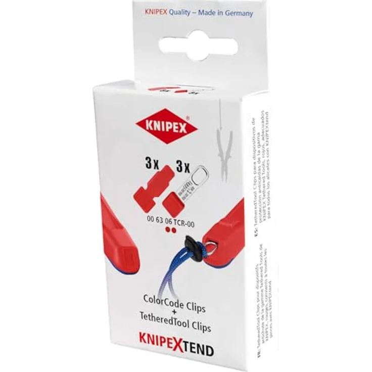 Knipex 00 63 06 tcr Zangenöse, 3er Set ColorCode und TetheredTool Clips für Absturzsicherungen – Bild 2