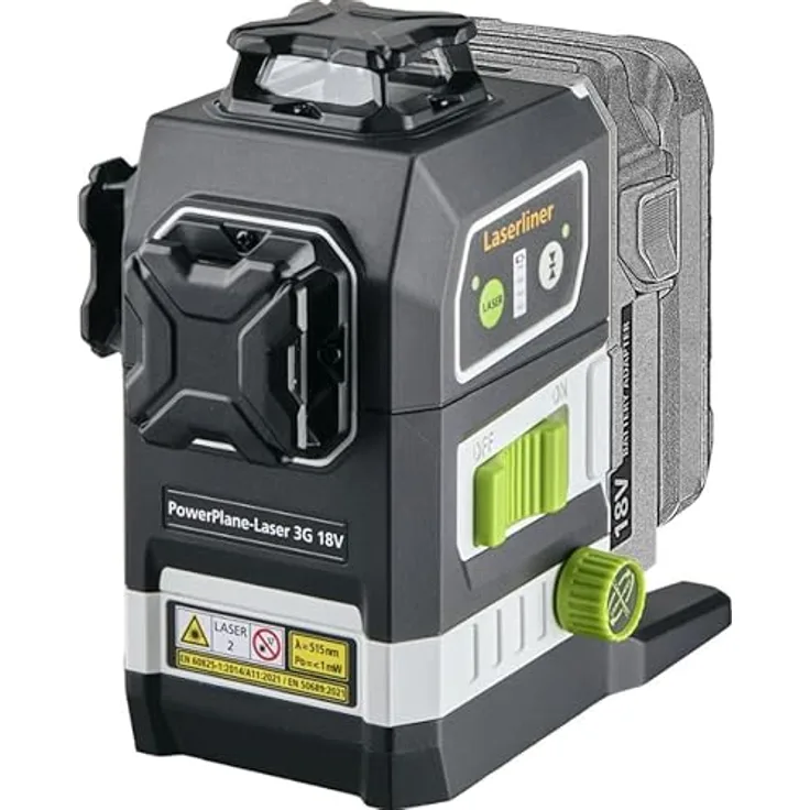 Laserliner PowerPlane-Laser 3G Multi-18V, grüner Laser, selbstnivellierend, inkl. Box, ohne Akku