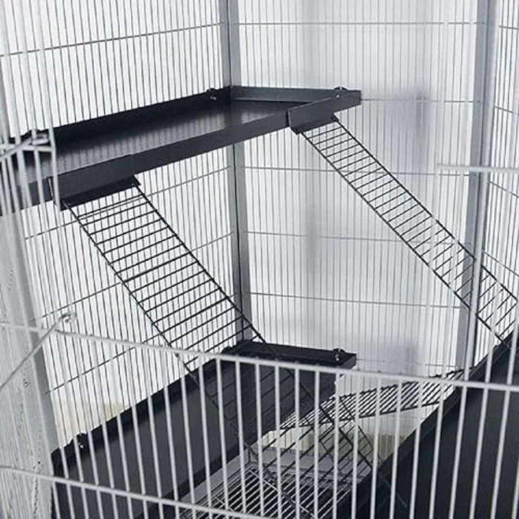 Montana Cages | Voliere, Zimmervoliere, Käfig Casa 90 für Nager (Sevilla II) - Antik/Platinum - Hochwertige Stahl-Etagen inklusive - Preisvergleich – Bild 4