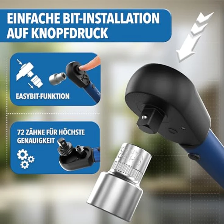 STONE REEF 21-teiliges Drehmomentschlüssel-Set 1/4 Zoll, 1–25 Nm, präziser einrastender Torque Wrench für Fahrrad, MTB & E-Bike, inkl. Bits, ergonomischer Griff, hohe Genauigkeit – Bild 4