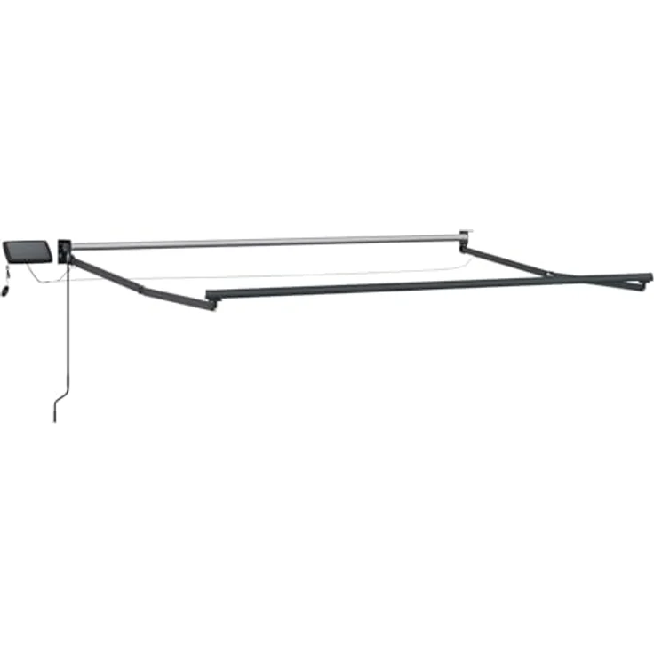 vidaXL Manuelle Gelenkarmmarkise mit LEDs, braun, 3,5 x 2,5 m für Outdoor – Bild 7