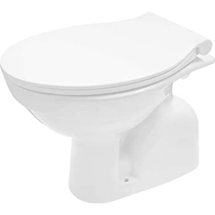 Belvit Tiefspül-WC BV-SW4001+BV-D0400, Stehend, Abgang senkrecht, Weiß + Softclose – Bild 3