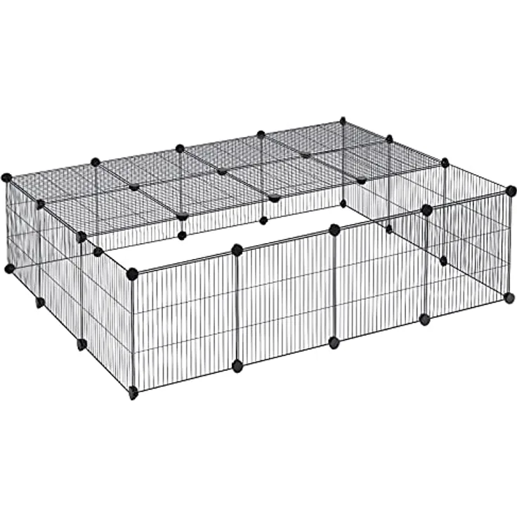 EUGAD Freigehege für Kaninchen, Meerschweinchen Gehege, BHT 147x37x111cm