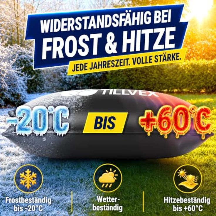tillvex® Poolkissen Winter XXL 200x400cm, Luftkissen zur Poolabdeckung mit 12m Seil & Reparaturkit, frost- & chlorbeständig bis -20°C, inkl. Schraubventil – Bild 7