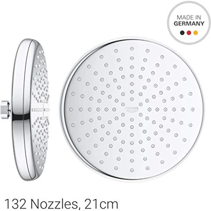 Grohe Tempesta Kopfbrausen-Set 210, Wandmontage, 21 cm Durchmesser, 20 l/min, Chrom, inkl. SpeedClean Antikalk-System und DreamSpray® Technologie – Bild 4