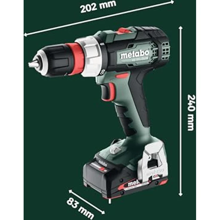 Metabo Akku-Bohrschrauber BS 18 L Quick (614052500) x 145, 18V, 2x2Ah, mit LED-Arbeitslicht und Metabo Quick-System – Bild 3
