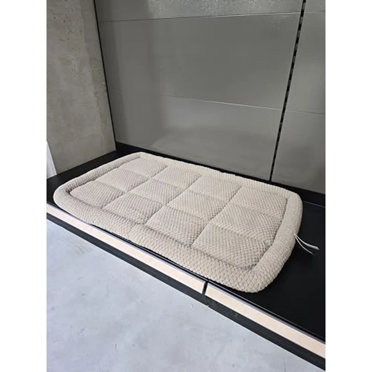 Flamingo Kissen für Hunde Jacquard rechteck taupe - 116x69x8cm - Waschbar - Rutschfester Boden und geeignet für Drahtkäfige – Bild 5