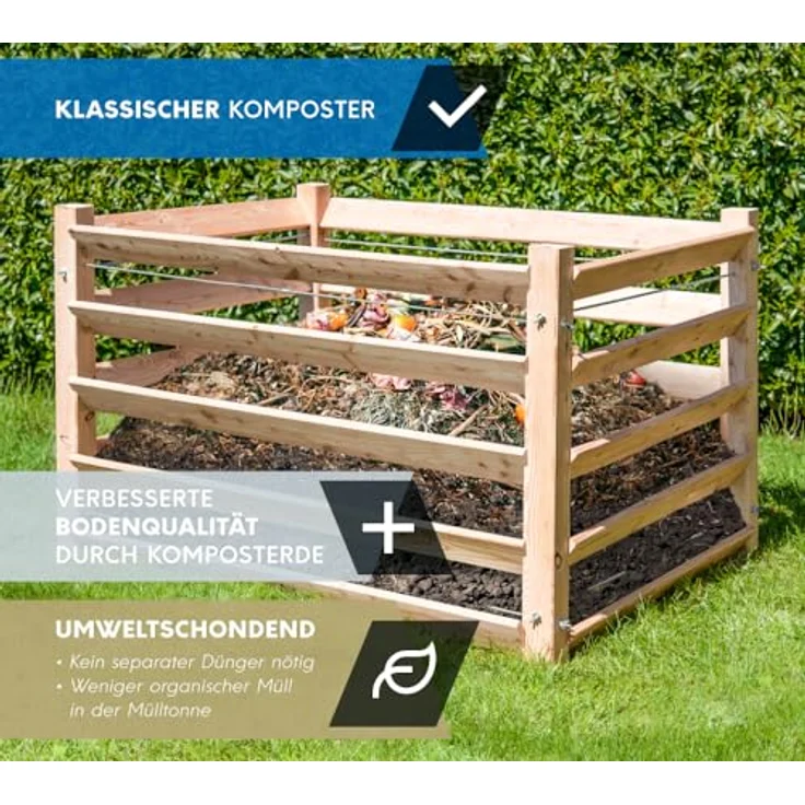 Westmann Westmann Komposter Lärche Holzkomposter Kompostkiste 130x100x80 cm – Bild 2