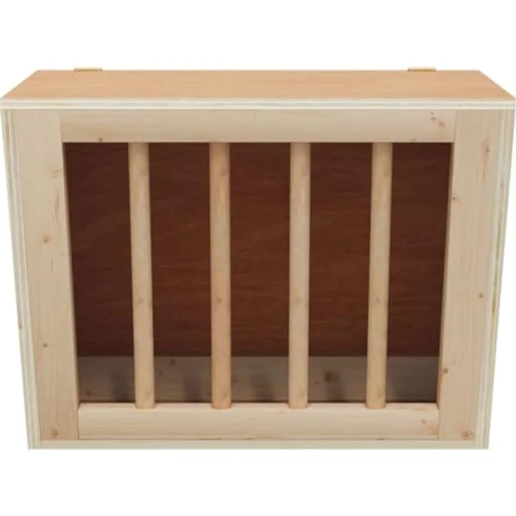 vidaXL Heuraufe für Kaninchen, Sicherer Heuspender aus Massivholz Tanne für Kaninchenkäfig Wand – Bild 3