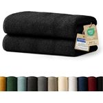 Blumtal Saunatuch, Schwarz, 80x200 cm, Oeko-Tex® Standard 100, 100% Baumwolle, 500 g/m², weich und formstabil
