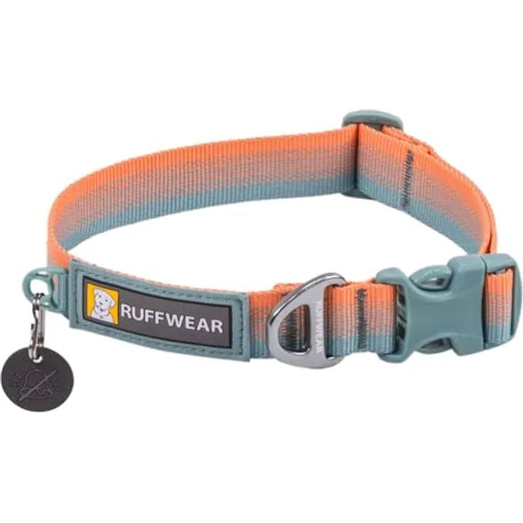 Ruffwear Front Range-Halsband, Hundehalsband mit V-Ring, längenverstellbares Haustier-Hundehalsband, bequemer weicher Stoff, Haustierhalsband mit Hundeleinen-Befestigungsring, Spring Fade 11"-14"