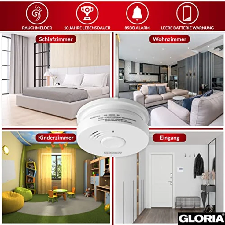 Rauchmelder mit 10 Jahren Garantie und fest eingebauter Lithium Batterie – Bild 5