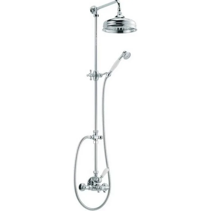 Schulte Duschsystem D9646, Nostalgie Duschsäule mit Retro Design, inkl. Armatur